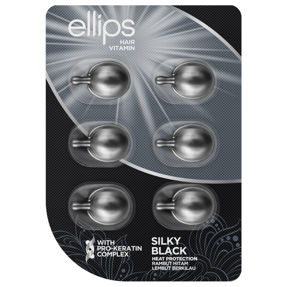 Ellips Hair Vitamin (Pro Keratin Complex) - Silky Black, 6 Blister (@ 6 Capsule)