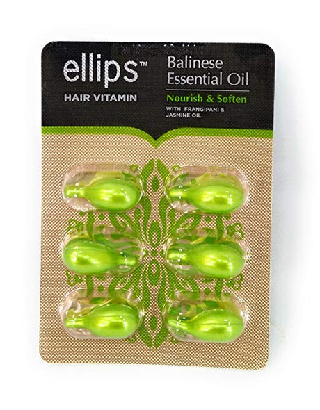 Ellips Hair Vitamin Balinese Essential Oil - Nourish & Soften, 12 Blister (@ 6 Capsule)