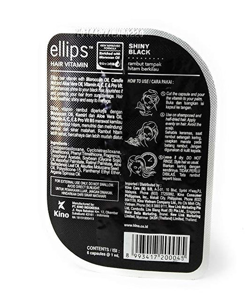 Ellips Hair Vitamin (Moroccan Oil) - Shiny Black, 12 Blister (@ 6 Capsule)