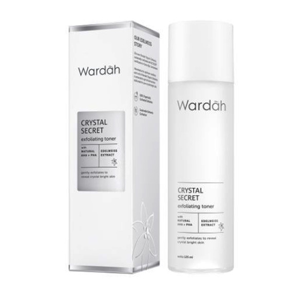 Wardah Crystal Secret Exfoliating Toner with Natural AHA + PHA, 125ml