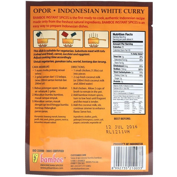 Bamboe Opor (Indonesian White Curry) - 1.2oz