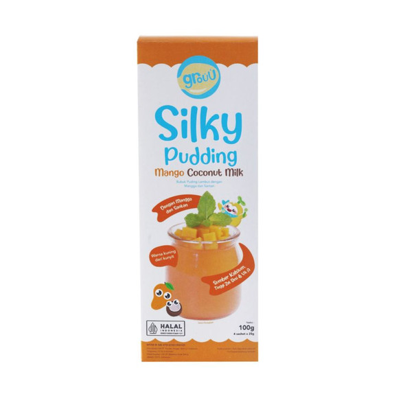 Grouu Silky Pudding Powder Mango Coconut Milk, 100gr (@25gr x 4ct)