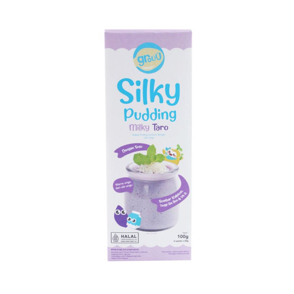 Grouu Silky Pudding Milky Taro Powder, 100gr (@25gr x 4ct)