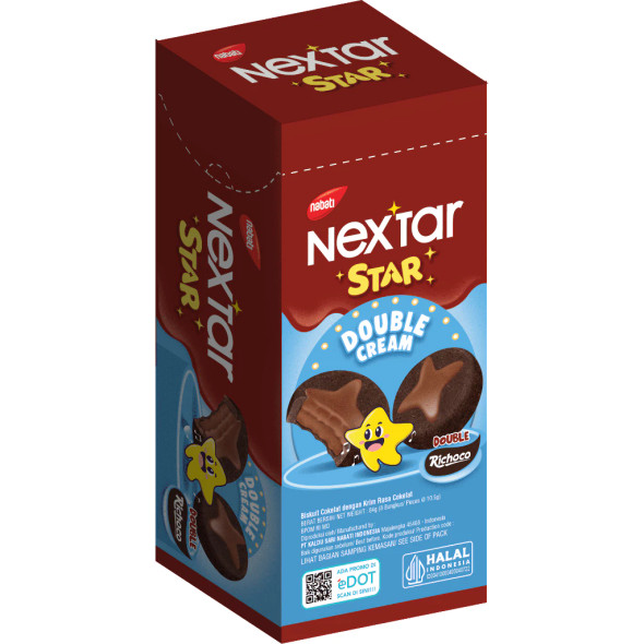 Nextar Star Richoco Double Chocolate Cream Biscuits, 84gr (@10,5gr x 8ct)
