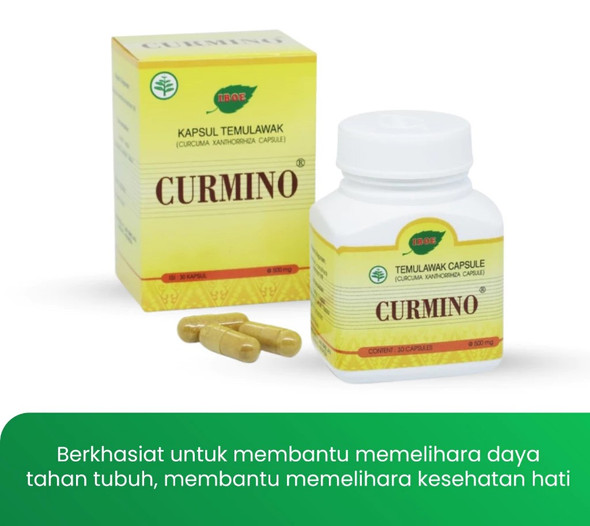 Jamu Iboe Bottle Curmino (Curcuma xanthorrhiza) Herbal Supplement Capsules
