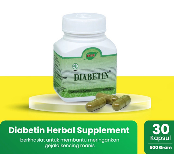 Jamu Iboe Bottle Diabetin Herbal Supplement Capsules
