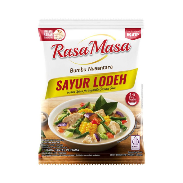 Rasa Masa Nusantara Bumbu Sayur Lodeh - Lodeh Vegetable Seasoning, @25g (10 Sachets)
