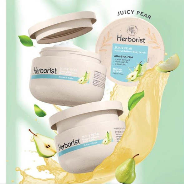Herborist Smoothies Body Scrub AHA BHA PHA Juicy Pear, 100gr