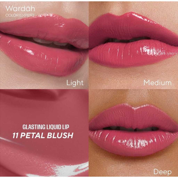 Wardah Lip Cream Glossy Glasting Liquid Lip No.11 Petal Blush - 3,5gr