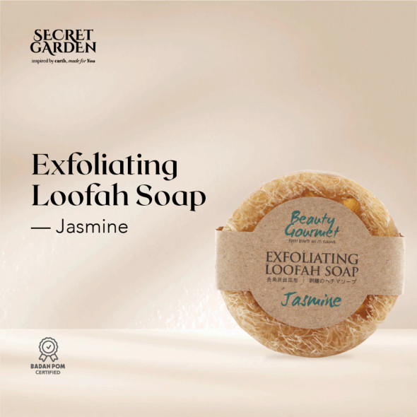Secret Garden Exfoliating Loofah Scrub Soap Jasmine, 100gr