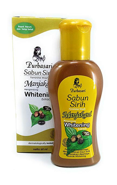 Purbasari Sabun Sirih feminine Wash with Manjakani and Whitening, 60 ml