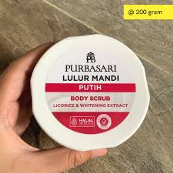 Purbasari Lulur Putih Indonesia Skin Lightening Body Scrub, 200 Grams