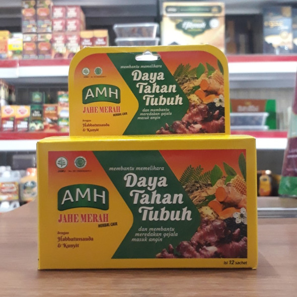 AMH Jahe Merah Herbal Cair Daya Tahan Tubuh 12ct, 180ml