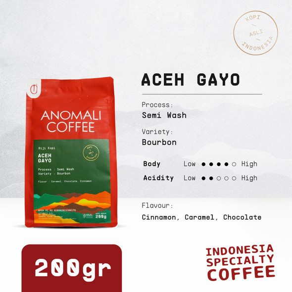 Anomali Coffee Aceh Gayo Coffee Beans, 200gr