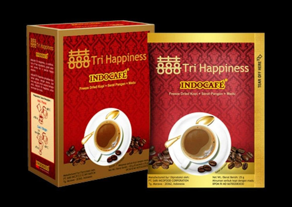 Indocafe Coffee Sugar Creamer with Honey Tri Happiness, 125gr (@25gr x 5 sachets)