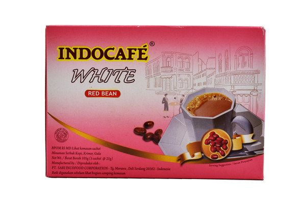 Indocafe White Red Bean Instant Coffee, 105gr (@21gr x 5 sachets)