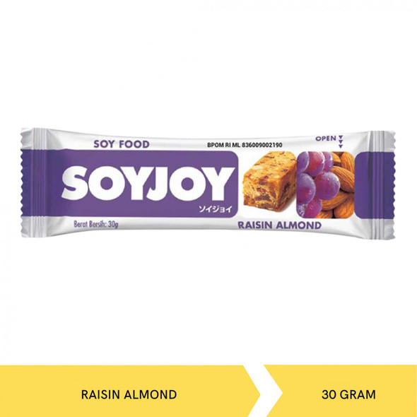 Soyjoy Snack Bar Raisin Almond, 30gr (6 Pcs)
