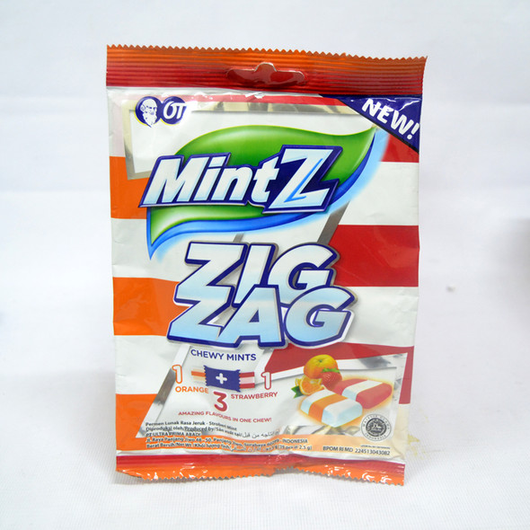 Mintz Zig Zag (Strawberry Orange) Mint Chewy Candy, 97.5 Gram
