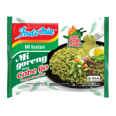 Indomie Mi Instan Cabe Ijo (Noodles with Green Chili), 85gr