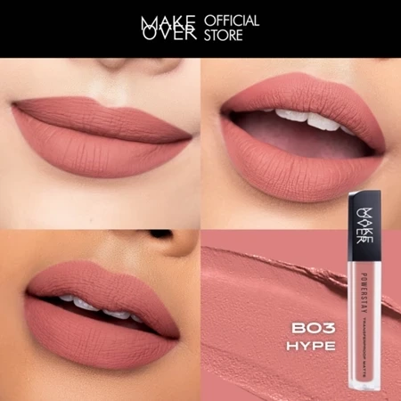 MAKE OVER Powerstay Transferproof Matte Lip Cream B03 Hype, 4.5gr