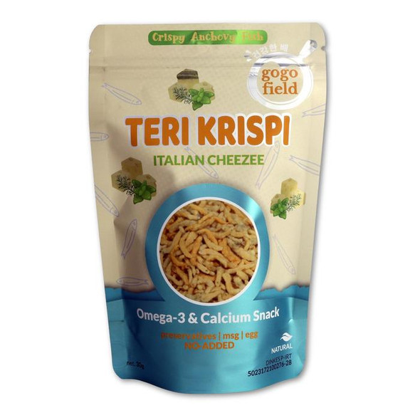 Gogofield Crispy Anchovies Non Msg Italian Cheezee (Teri Krispi), 30gr