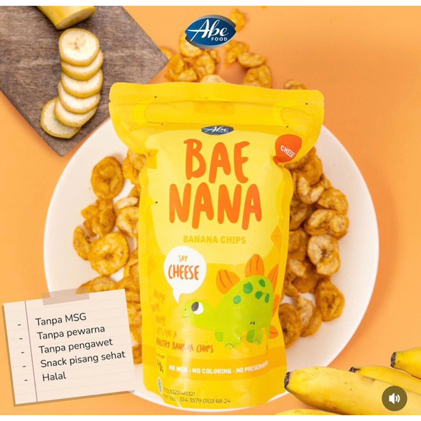 Abe Food Baenana Banana Chips Cheese, 70gr