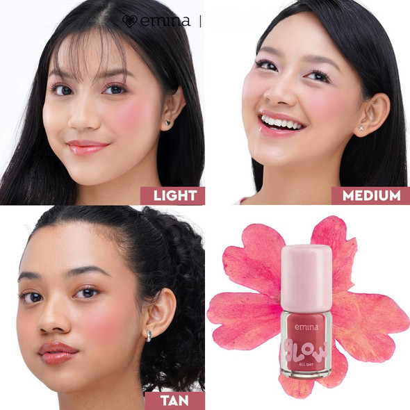 Emina Glow All Day Liquid Blush 03 Rosy Creme, 2.5g