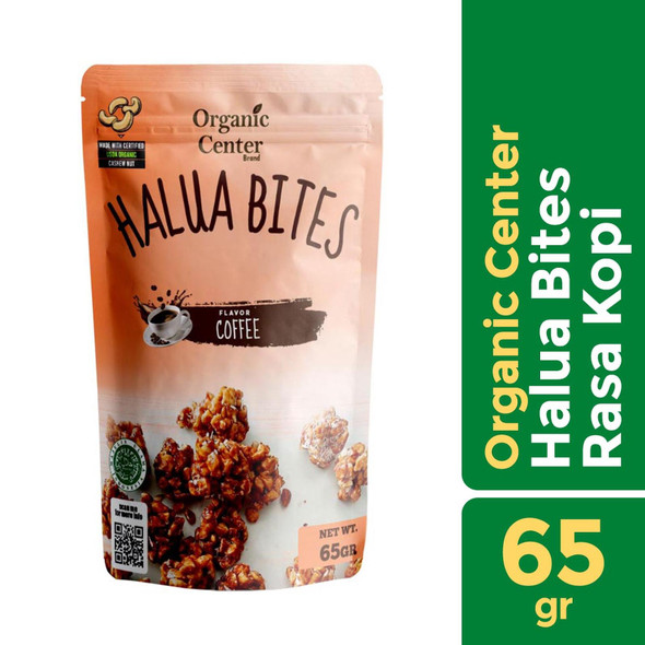 Organic Center Halua Bites Cashew Nuts Coffee Flavor, 65gr
