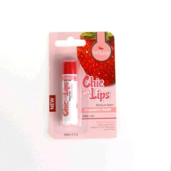 Viva White Moisture Balm Chic On Lips Strawberry Inside, 4.2g