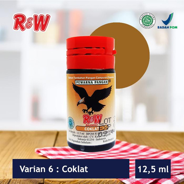 R&W Rajawali Brown Food Coloring, 12.5 ml