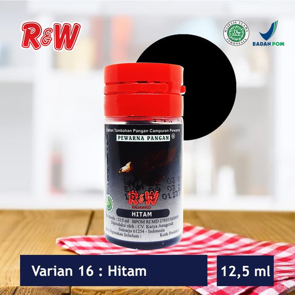 R&W Rajawali Black Food Coloring, 12.5 ml