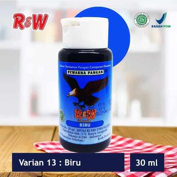 R&W Rajawali Blue Food Coloring, 30 ml