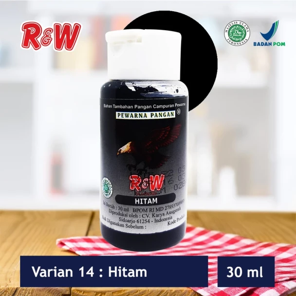 R&W Rajawali Black Food Coloring, 30 ml