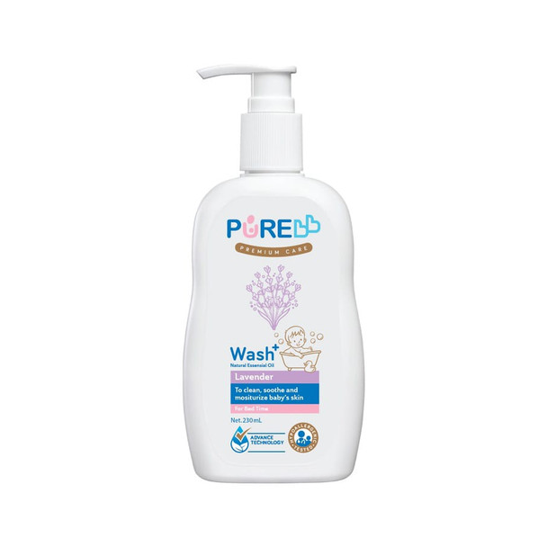 Pure Baby Wash Natural Essential Oil Lavender, 230ml