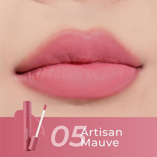 Wardah Lip Cream Colorfit Velvet Matte 05 Artisan Mauve, 4 gr