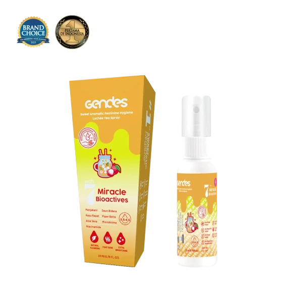 Gendes Sweet Aromatic Feminine Care Spray with Lychee Tea 7 Miracle Bioactives, 23ml