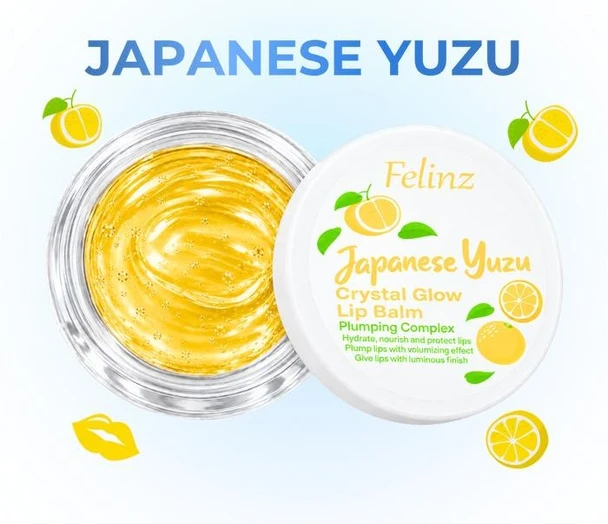 Felinz Crystal Glow Lip Balm Japanese Yuzu, 5gr