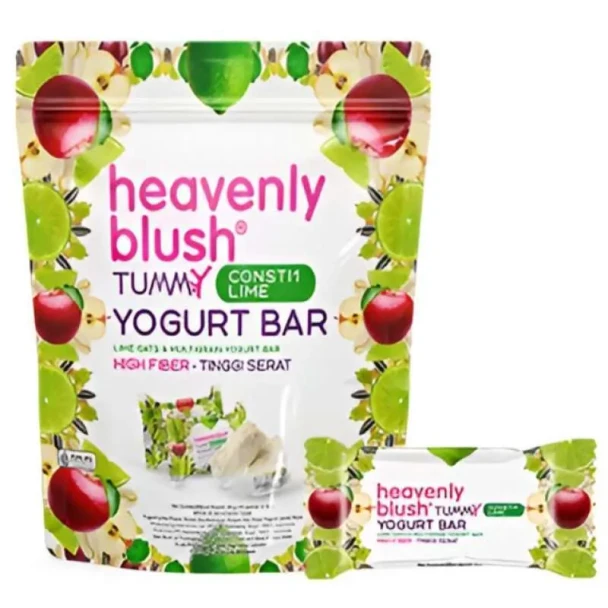 Heavenly Blush Tummy Yogurt Bar Pouch Lime, 90gr (10 pcs @9gr)