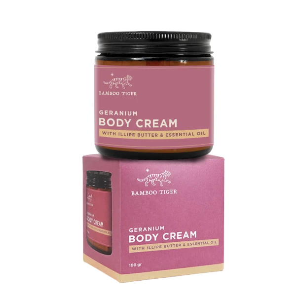 Bamboo Tiger Body Cream with Illipe Butter & Essential Oil Geranium, 100gr