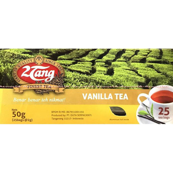2tang (2 Tang) Teh Vanila - Vanilla Flavor 25-ct Tea Bags, 50 Gram