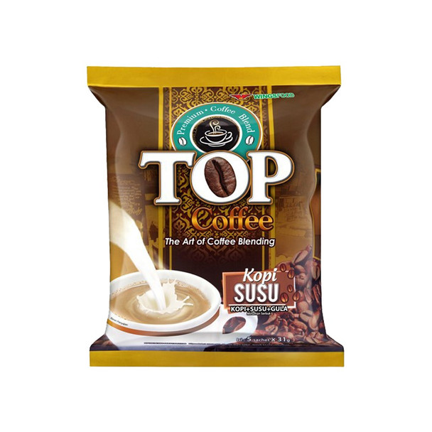 TOP Coffee Kopi Susu 3 in 1, 31 gr /1.09 Oz (10 sachets)