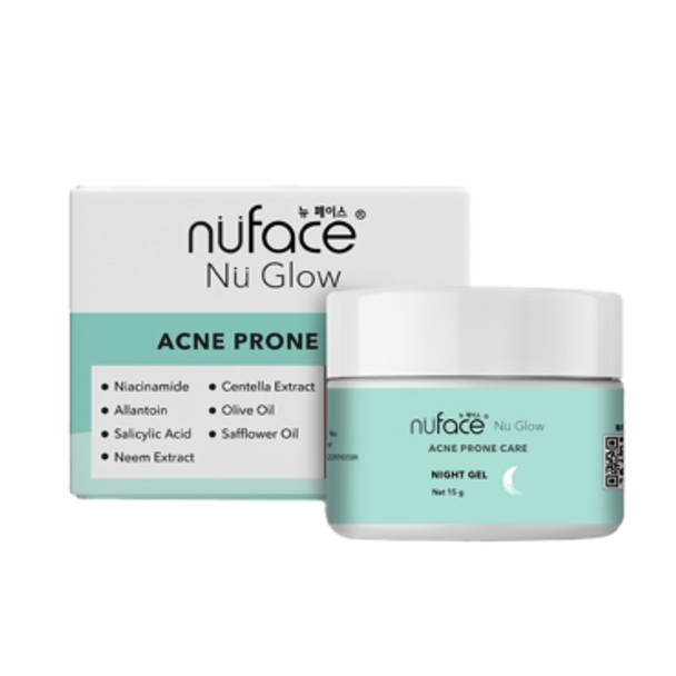 Nuface Nu Glow Acne Prone Care Night Gel, 15gr