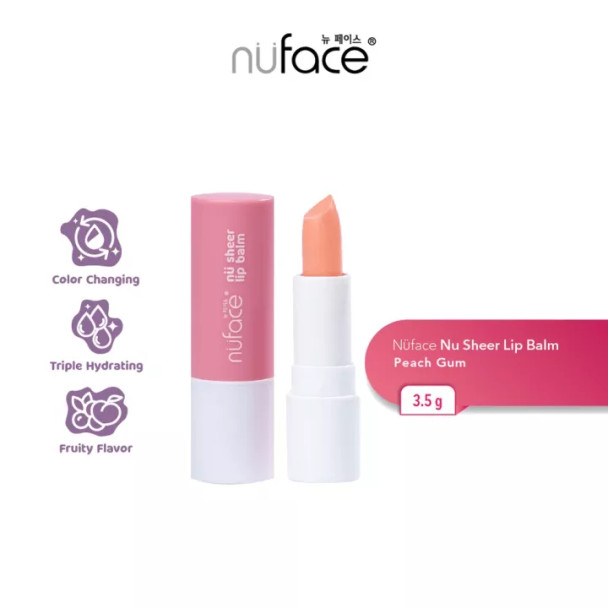 Nuface Nu Sheer Lip Balm Peach Gum, 3.5gr