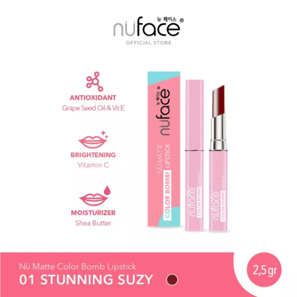 Nuface Nu Matte Color Bomb Lipstick Stunning Suzy, 2.5gr