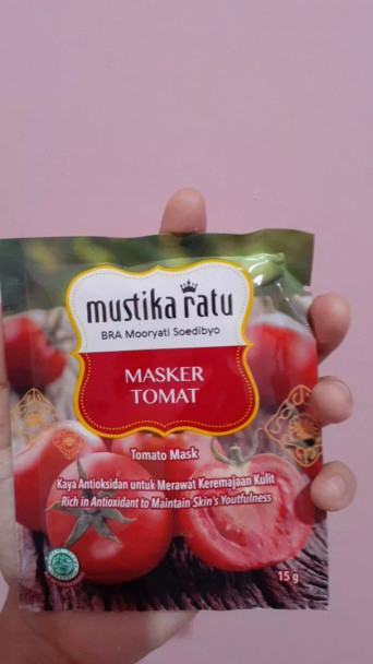 Mustika Ratu  Masker Wajah Peeling Mask Tomat, 15gr