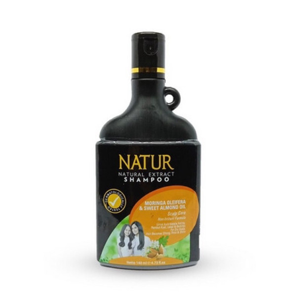 Natur Shampoo Moringa & Minyak Almond Manis, 140ml