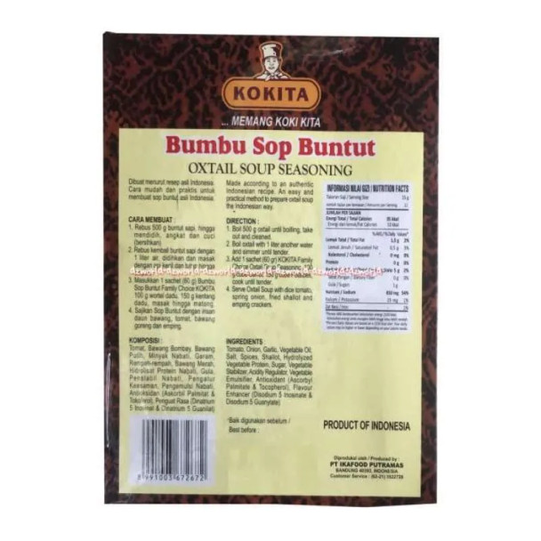 Kokita Bumbu Sop Buntut (Oxtail Soup Seasoning), 60 gr