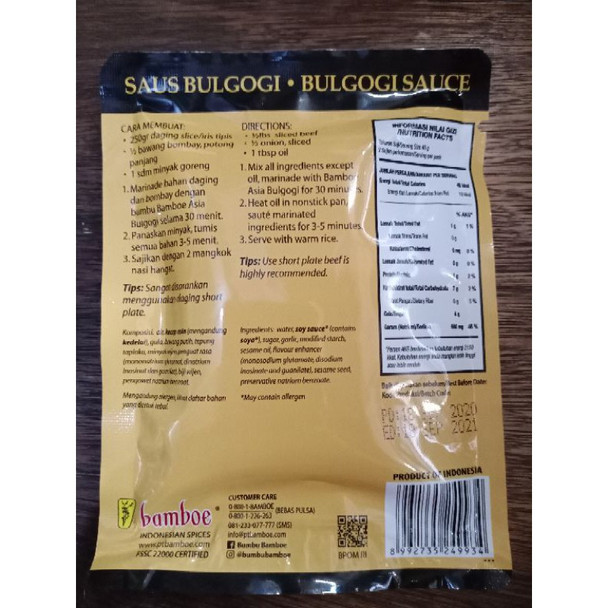 Bamboe Bumbu Saus Bulgogi , 80gr