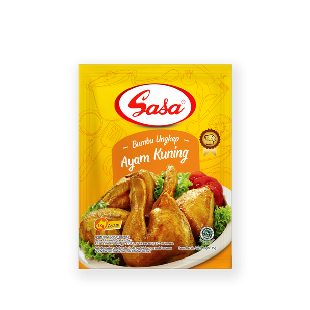Sasa Bumbu Ungkep Ayam Kuning - Sasa Yellow Chicken Stir Fry Seasoning, 25 gr