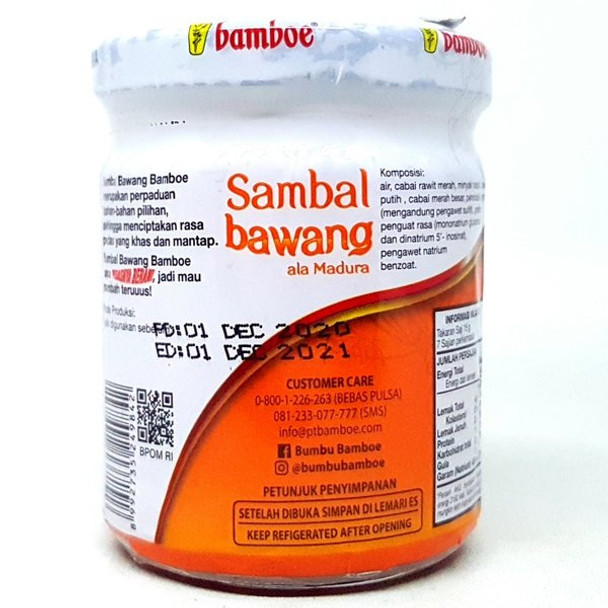 Bamboe Sambal Bawang Jar, 100gr